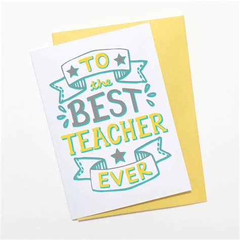 Best Teacher Card Little Prints Charming