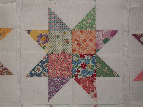 12 Aunt Grace 1930s Reproduction Sawtooth Scrappy Star Quilt Blocks For