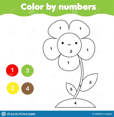 Color by numbers unicorn, happy birthday coloring pages, and color by number rainbow. Coloring Page With Flower. Color By Numbers Printable ...