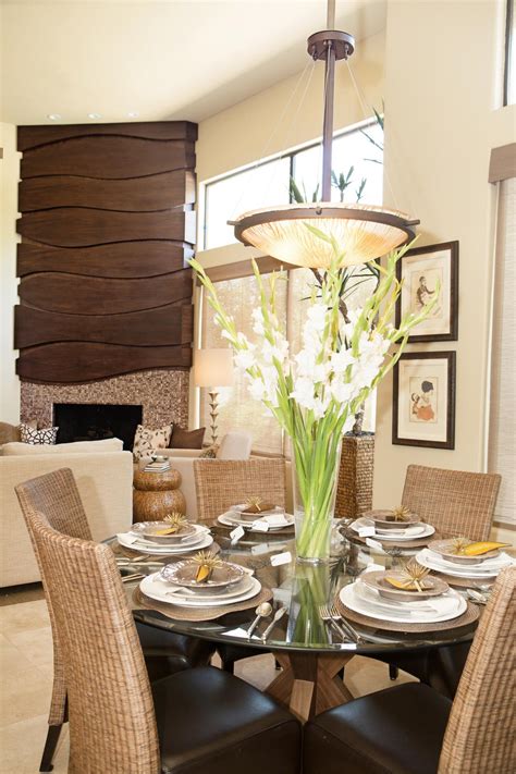 Shop for tall dining tables at best buy. Contemporary Dining Room With Tall Floral Centerpiece | HGTV