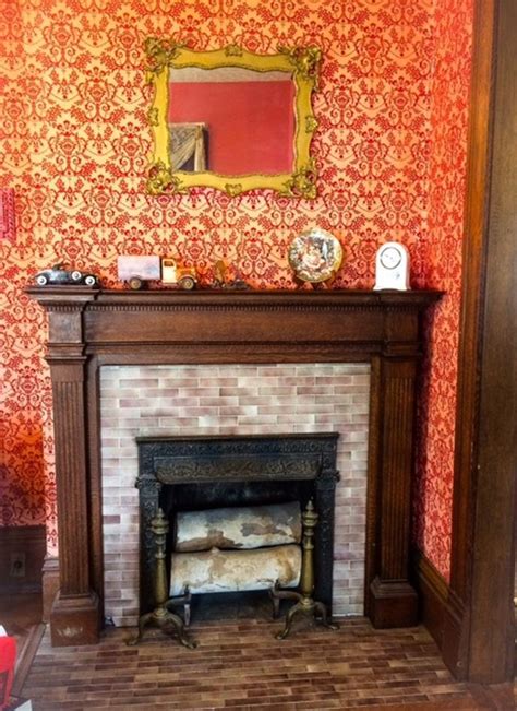 Fireplace In A 1903 Queen Anne Victorian Mansion In Sterling Ks