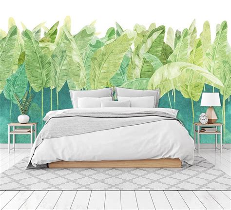 3d Ponds Green Tropical Plants Wallpaper Removable Self