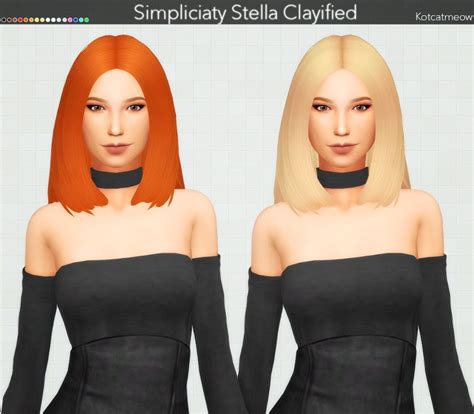 Kot Cat Simpliciaty`s Stella Hair Clayified Sims 4 Hairs Sims Hair