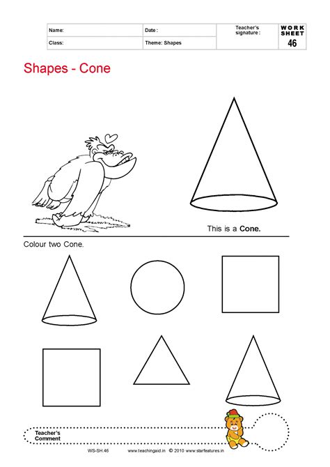 Cone Shape Worksheet Cone Shape Worksheet Teacher Mad