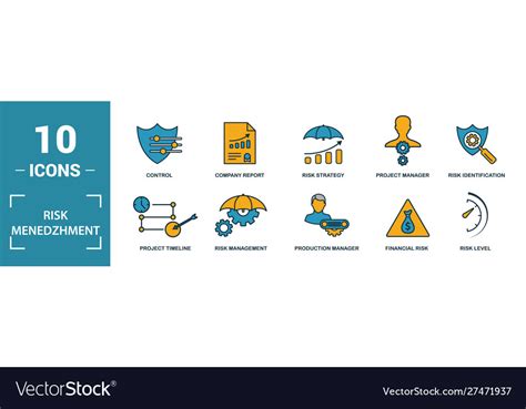 Risk Management Icon Set Include Creative Vector Image
