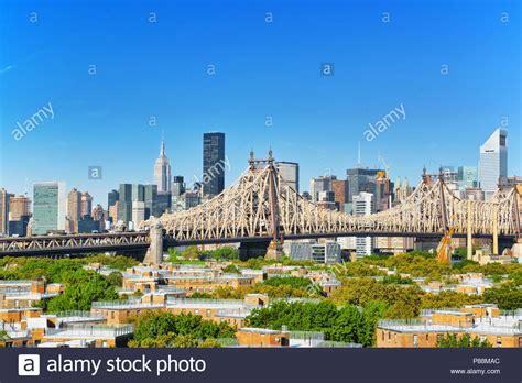 New York Queensborough Bridge Across The East River Between The