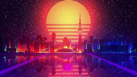 Retrowave Background For My Twitch Channel Made In Adobe After Effects