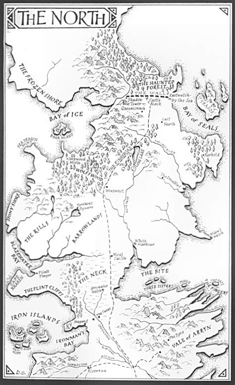 Map Westeros North Black And White Fantasy World Map Fantasy Map