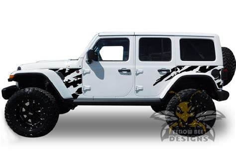 Double Shred Graphics Decals For Jeep Jl Wrangler Rubicon Stickers