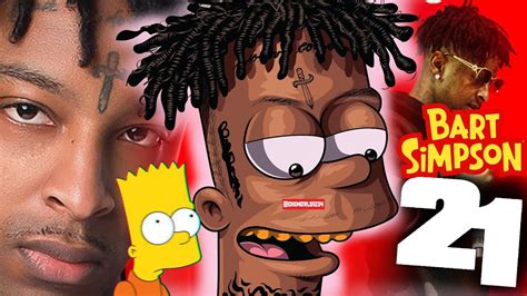 Bart Simpsons As 21 Savage Digital Artwork Youtube