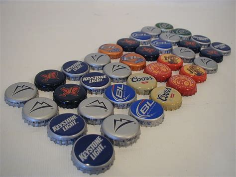 36 Used Beer Bottle Caps Tops Bud Coors Zigenbach