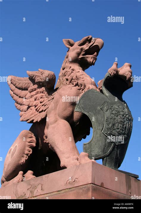 Stone Griffin At At Molkebrücke In Berlin Stock Photo Alamy