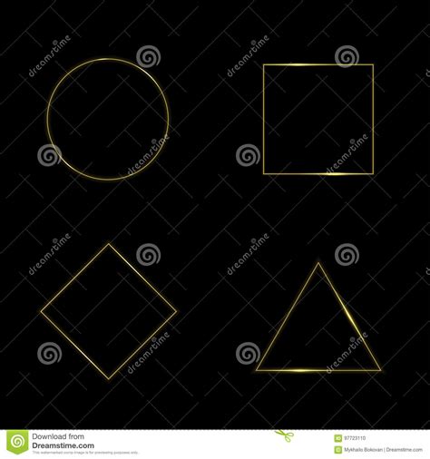 Golden Geometric Shapes Stock Vector Illustration Of Gold 97723110