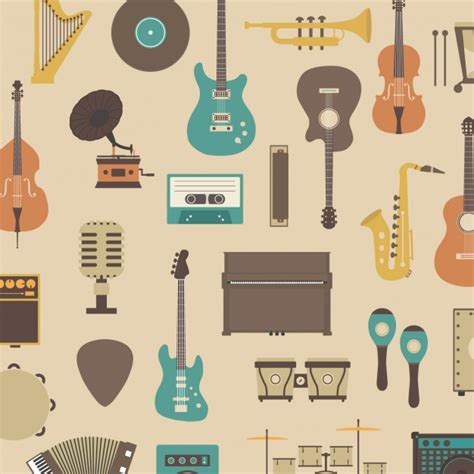 Free printable music practice sticker charts. Free Vector | Pattern about musical instruments