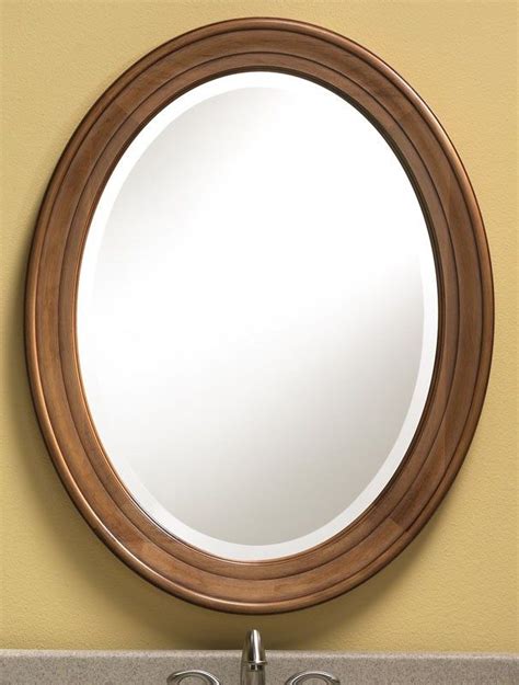 Solid Maple Framed Antique Honey Oval Beveled Mirror Mirror Beveled