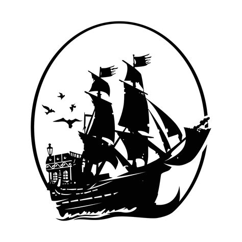Pirate Ship Silhouette Vector Art Icons And Graphics For Free Download