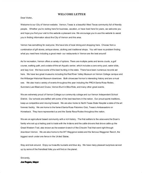 Hotel Welcome Letter Sample Master Of Template Document