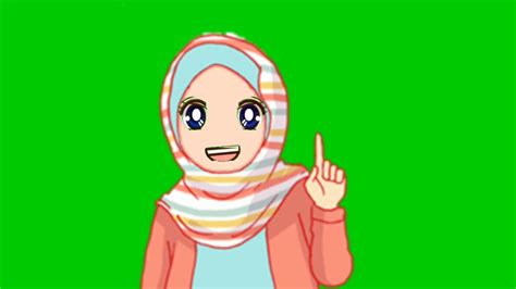 Green Screen Kartun Muslimah Berbicara Dan Berkedip Youtube