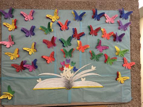 Inspiration Library Bulletin Board Each Butterfly Has A Book Or A