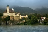 Monastery 'Schoenbuehel' on the Danube in the Wachau Melk Abbey. Danube ...