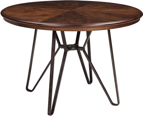 Centiar Two Tone Brown Round Dining Table From Ashley Coleman Furniture