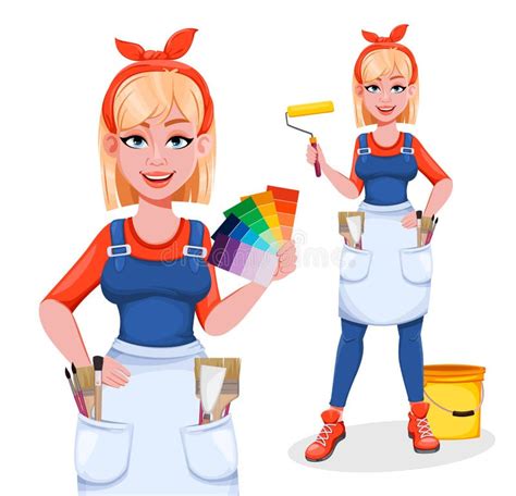 Woman House Painter Stock Illustrations 983 Woman House Painter Stock