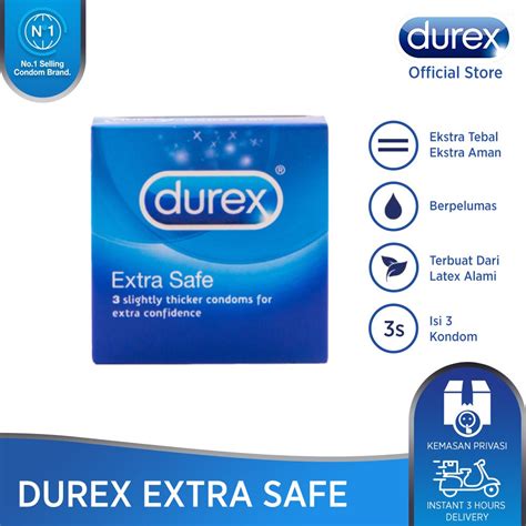 Durex Extra Safe 3s Kondom Tebal Pria Shopee Indonesia