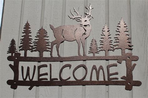 Deer And Trees Welcome Sign Metal Walls Metal Wall Art Metal Fab