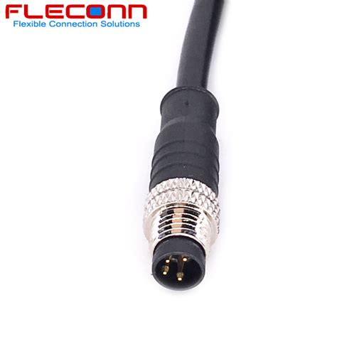 M8 3 4 5 Pin Male Over Molded Cable Cordset With Ip67 Waterproof Connector