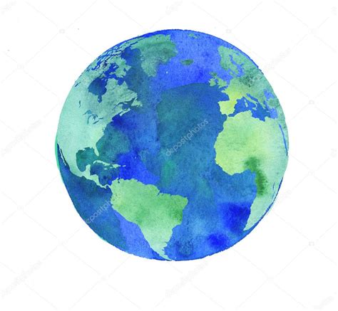 Hand Painted Earth Globe Watercolor Artwork — Stock Photo © Galyna