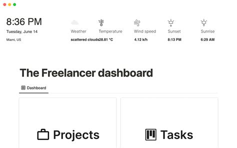 Notion Template Gallery Freelancer Dashboard