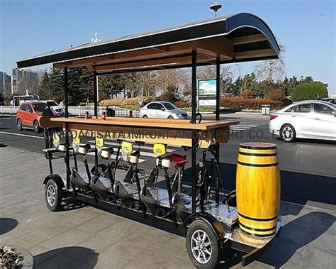 electric mobile pedal 6 13 passenger party bike beer bike bar china mobile bar pub beer bike