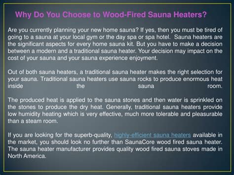 Ppt Why Do You Choose To Wood Fired Sauna Heaters Powerpoint