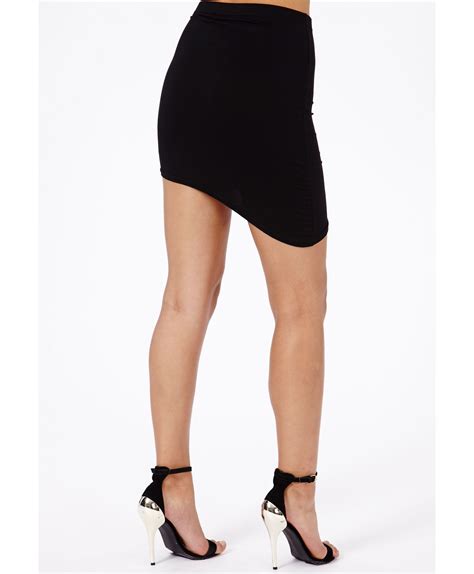 Missguided Kurtea Value Jersey Wrap Over Mini Skirt In Black In Black Lyst