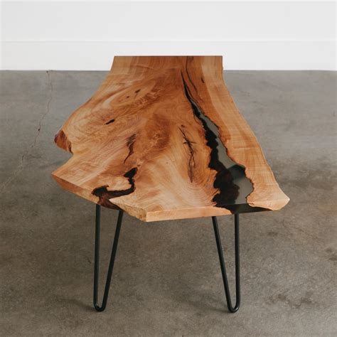 Large green epoxy resin river dining table with matching credenza $8,000+. Maple Side Table | Elko Hardwoods | Modern Live Edge Furniture - Dining & Coffee Tables, Desks ...