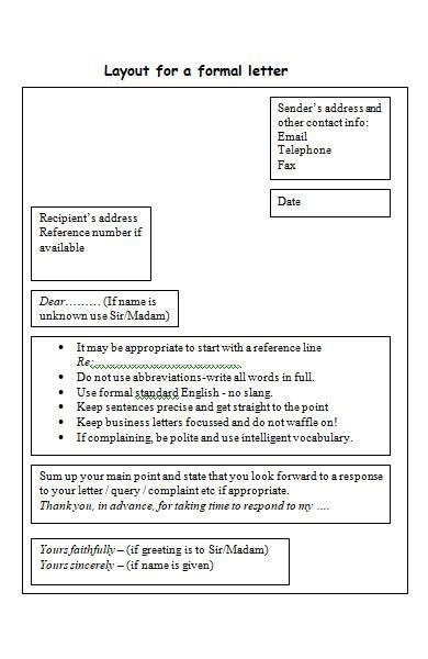 Free 8 Sample Formal Letter Layout Templates In Ms Word Pdf