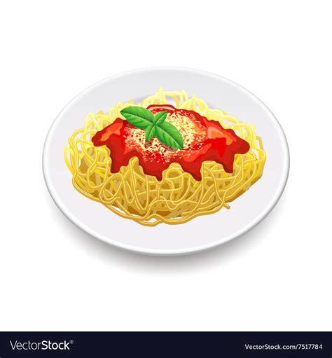 Spaghetti Bolognese Isolated On White Royalty Free Vector