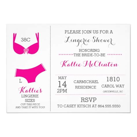 Lingerie Bridal Shower Bachelorette Invitations Zazzle