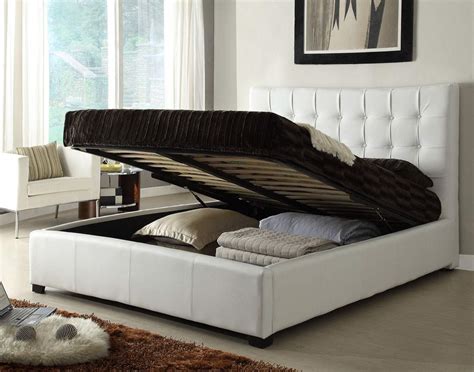 Stylish Leather Elite Platform Bed With Extra Storage Sterling Heights