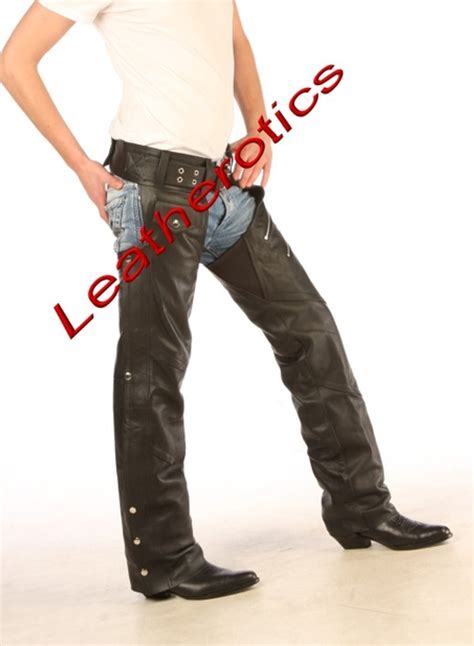 Mens Leather Chap Pants Assless Leather Chaps