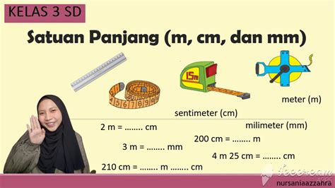 Satuan Panjang M Cm Mm Materi Kelas 3 Sd Tema 3 Subtema 1 Youtube