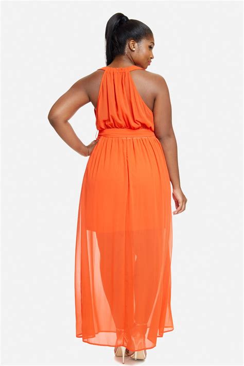 Plus Size Sunset Sleeveless Chiffon Maxi Dress Fashion Maxi Dress Chiffon Maxi Dress