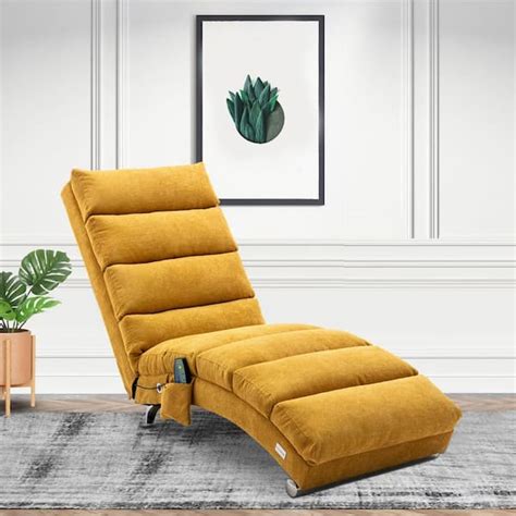 Seafuloy Yellow Polyester Massage Chaise Lounge Indoor Chair W39539621 1 The Home Depot
