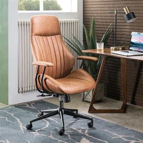 ovios ergonomic office chair modern computer desk chair high back suede fabric desk chair with