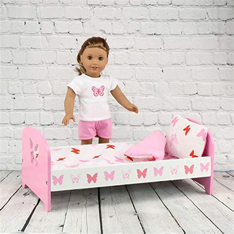 Emily Rose 18 Inch Doll Bed Furniture 18″ Doll Bed With Butterfly