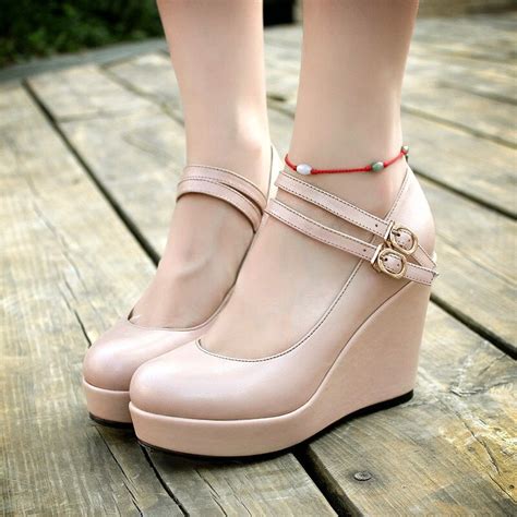 Free Shipping Princess Genuine Leather Autumn Wedges Single Shoes