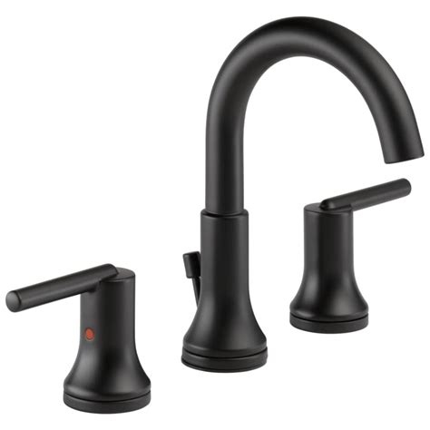 Delta Trinsic Matte Black 2 Handle Widespread Watersense Bathroom Sink