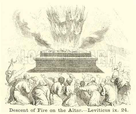 Descent Of Fire On The Altar Leviticus Ix 24 Stock Image Look And