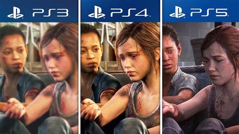 The Last Of Us Left Behind All 3 Ending Side By Side Comparison Ps3 Vs Ps4 Vs Ps5 Youtube