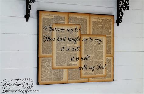 Repurposed Book Page Canvas Hymn Art Knick Of Time